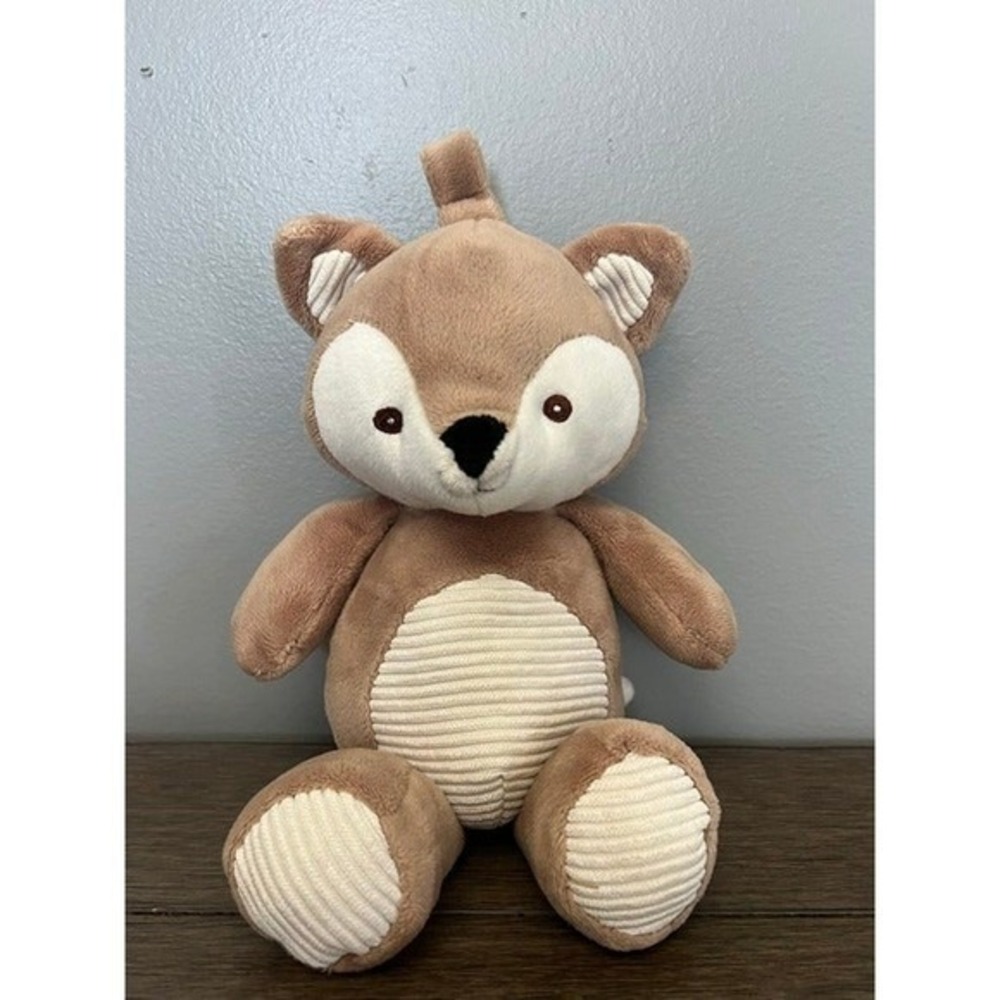 Kellytoy Baby Fox Rattle Plush Brown White Crinkle‎ Ears 10" Lovey